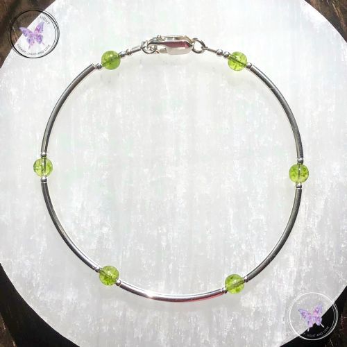 Peridot & Silver Bangle Bracelet